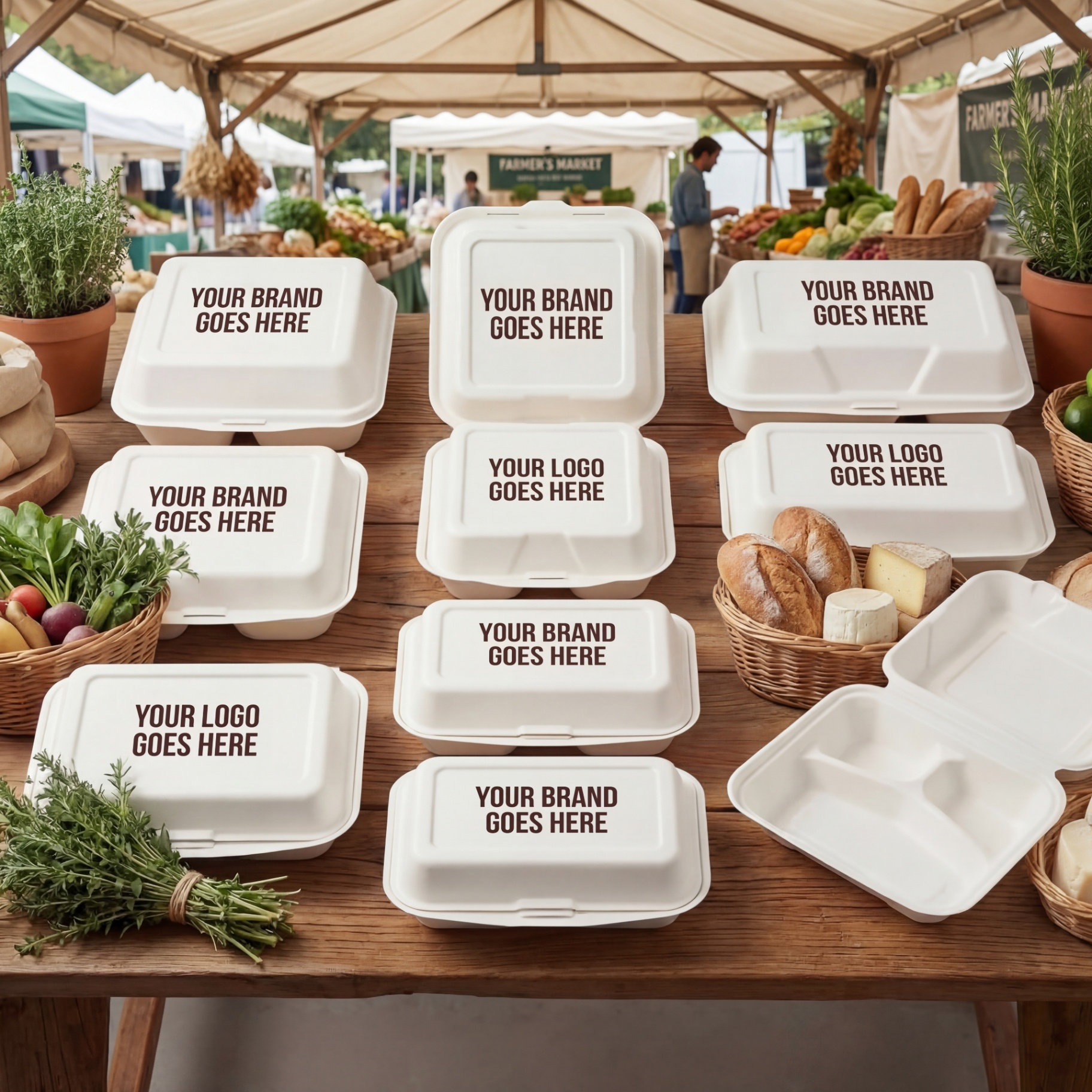 Bagasse Clamshell Boxes